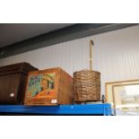 A wooden "Big Chief Apple" advertising crate and a