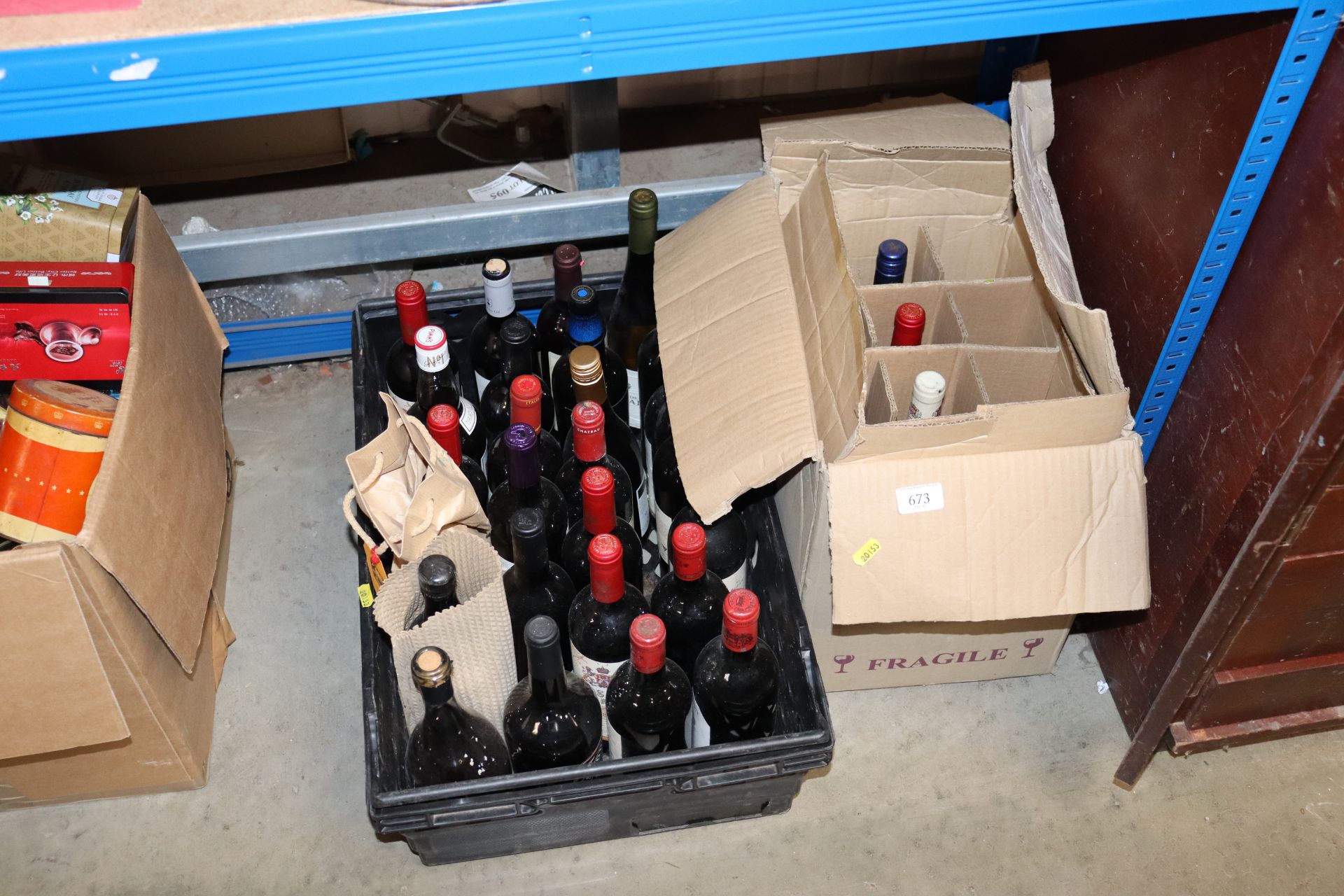 A collection of various wines etc.