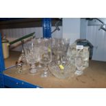 A collection of table glassware