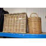 A wicker basket and wicker hamper