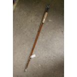 A split cane three section fishing rod