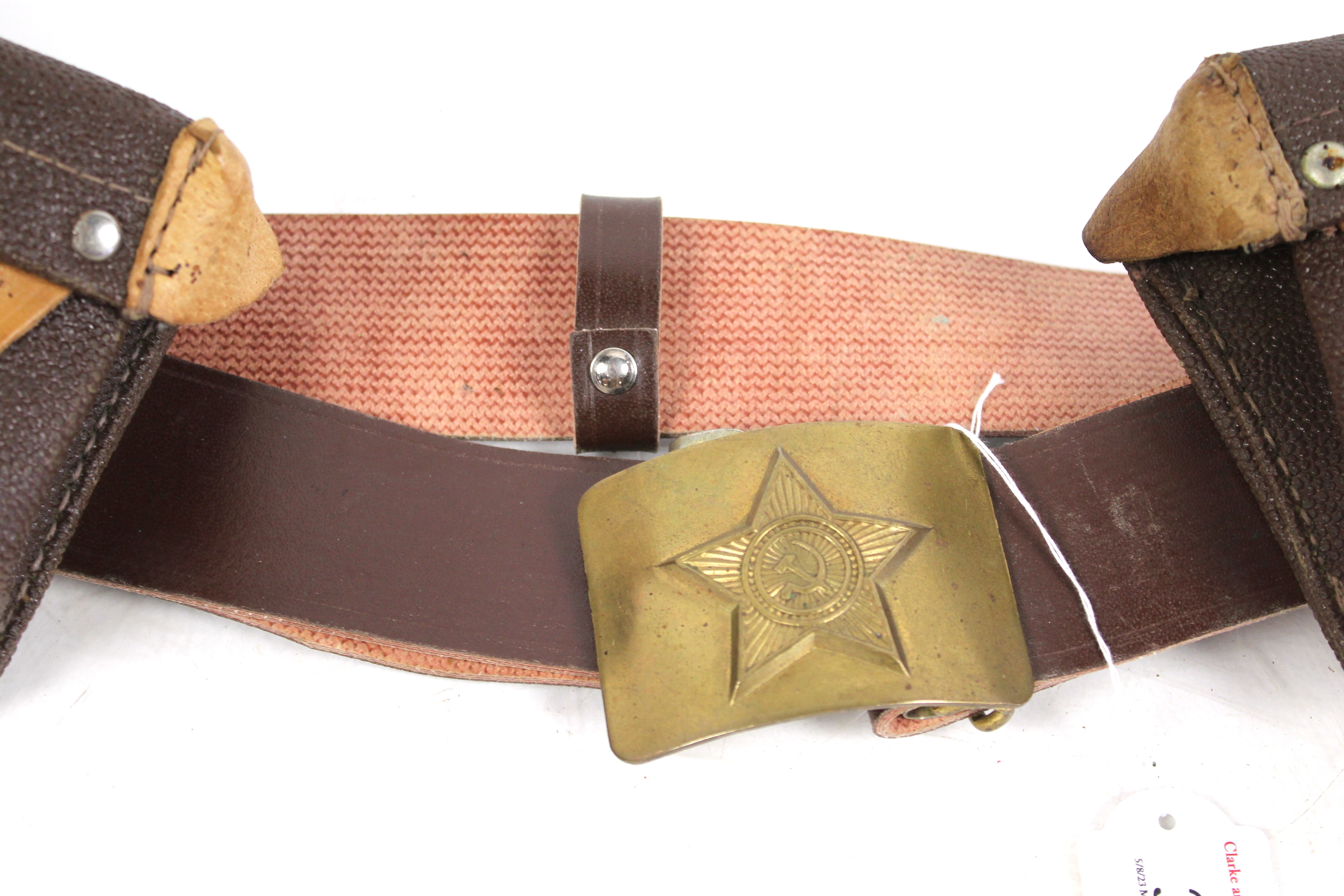 A post-war Russian belt with buckle and four ammo - Image 3 of 8