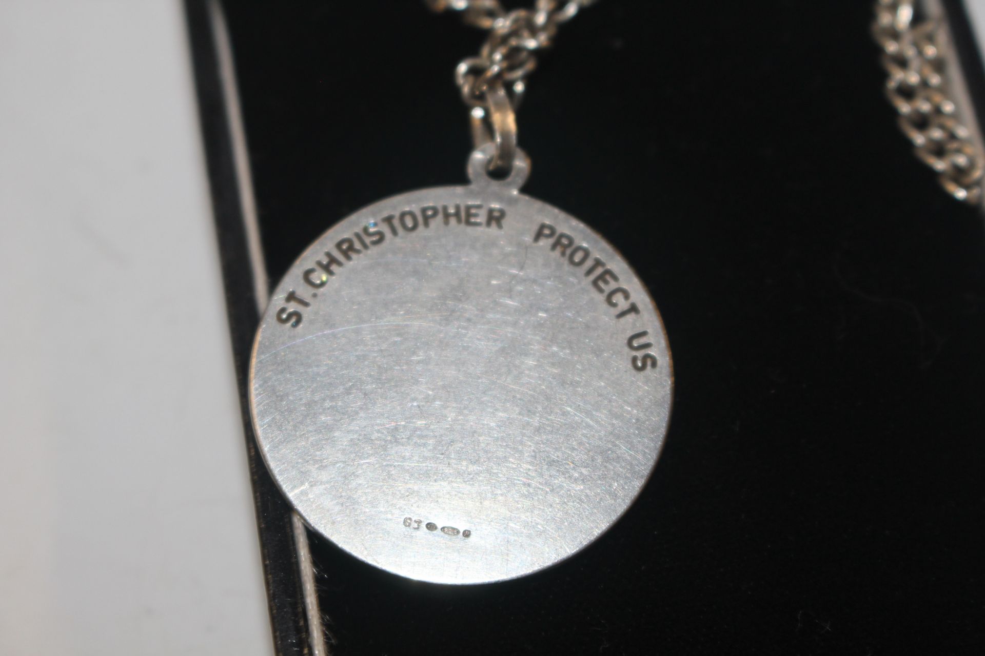 A 1972 Sterling silver St Christopher pendant on c - Image 2 of 3