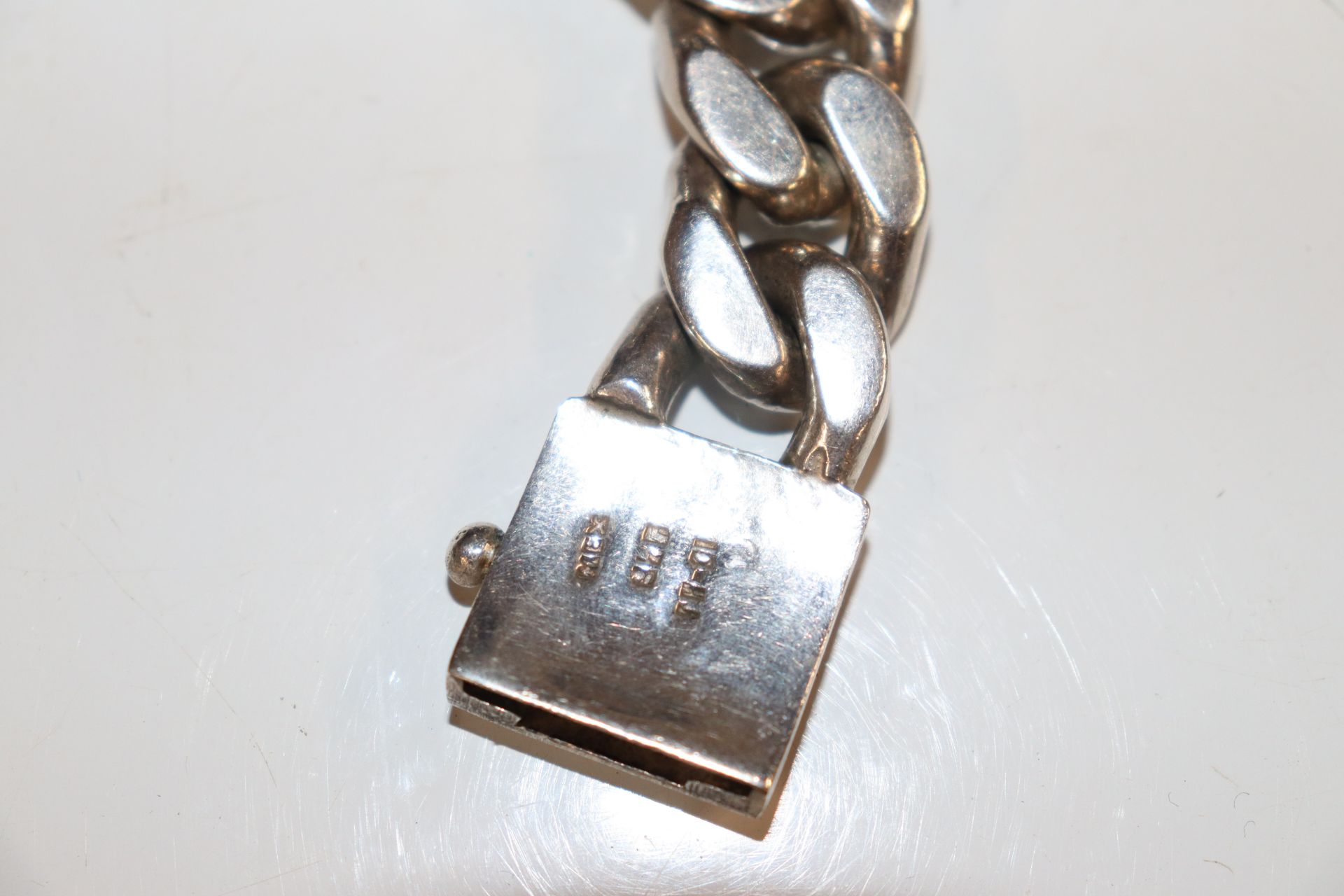 A large white metal marked 925 identity bracelet, - Image 2 of 2