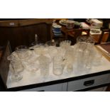 A quantity of cut and other table glassware