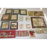 A tray of various ephemera, cards etc