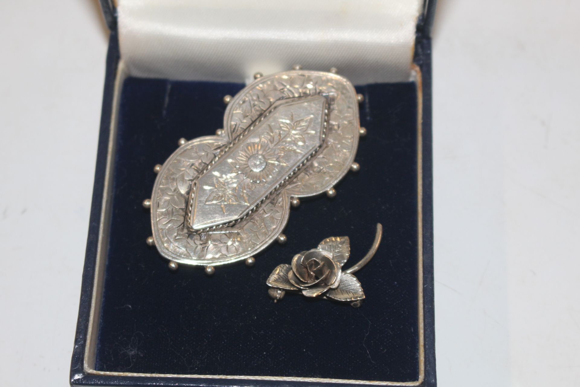 A large Victorian J.S. & Co Sterling silver brooch