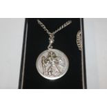 A 1972 Sterling silver St Christopher pendant on c