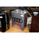 An Audi decorated fuel can