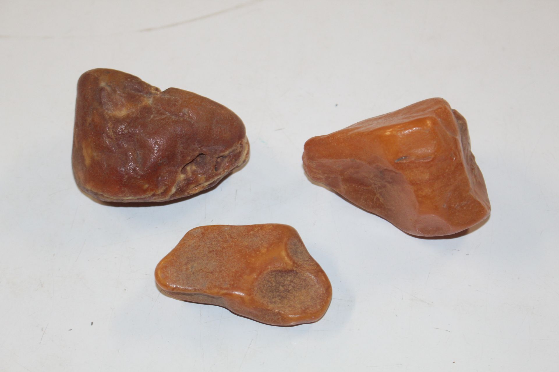 Three pieces of raw amber, approx. 194gms