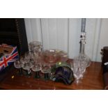A quantity of table glassware to include Art Glass