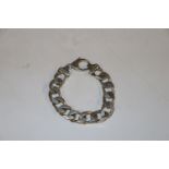 A white metal marked 925 large gate link bracelet,