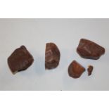 Four pieces of raw amber, approx. 199gms