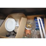 Two boxes of various miscellaneous glass and china