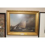 A gilt framed oil on board, 19th Century study of