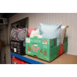 Two boxes of cushions