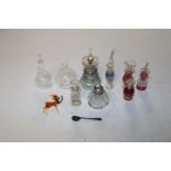 A collection of glass scent bottles etc.