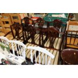 A set of six reproduction mahogany dining chairs c