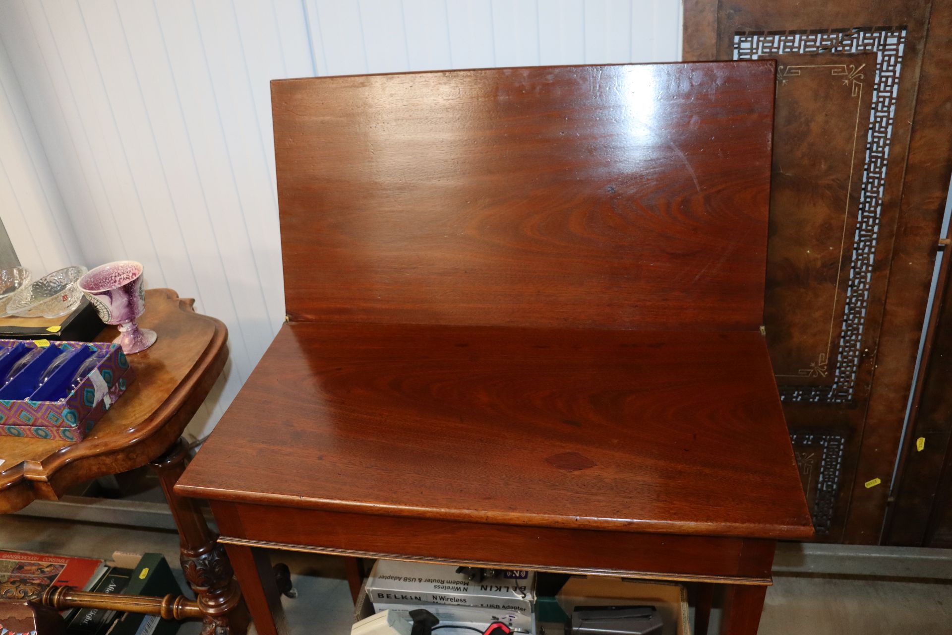 A 19th Century mahogany fold over tea table - Image 2 of 2