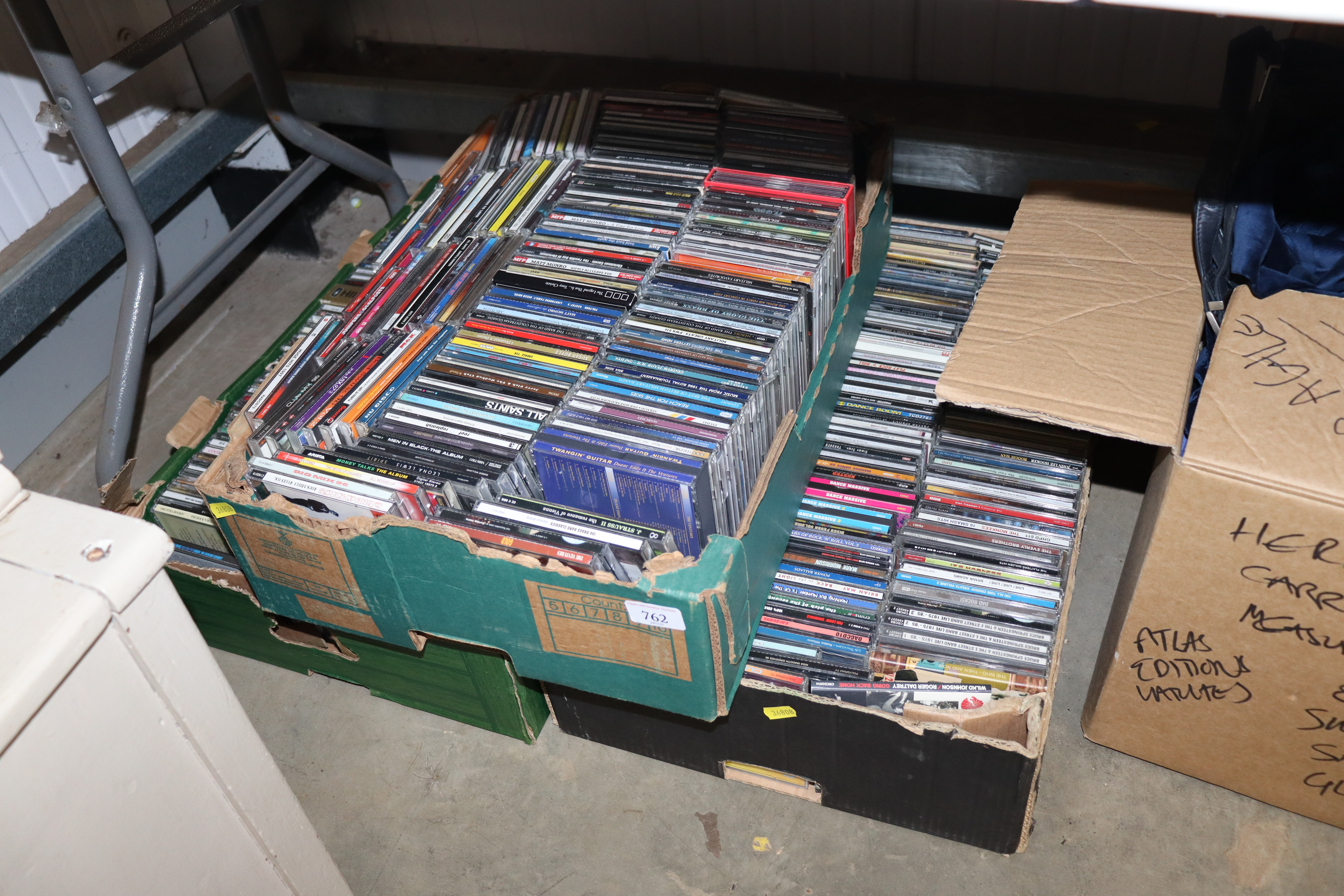 Three boxes of CDs