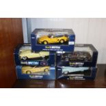 Five Revell boxed diecast model vehicles