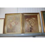 Two gilt framed oil on canvas still life studies o