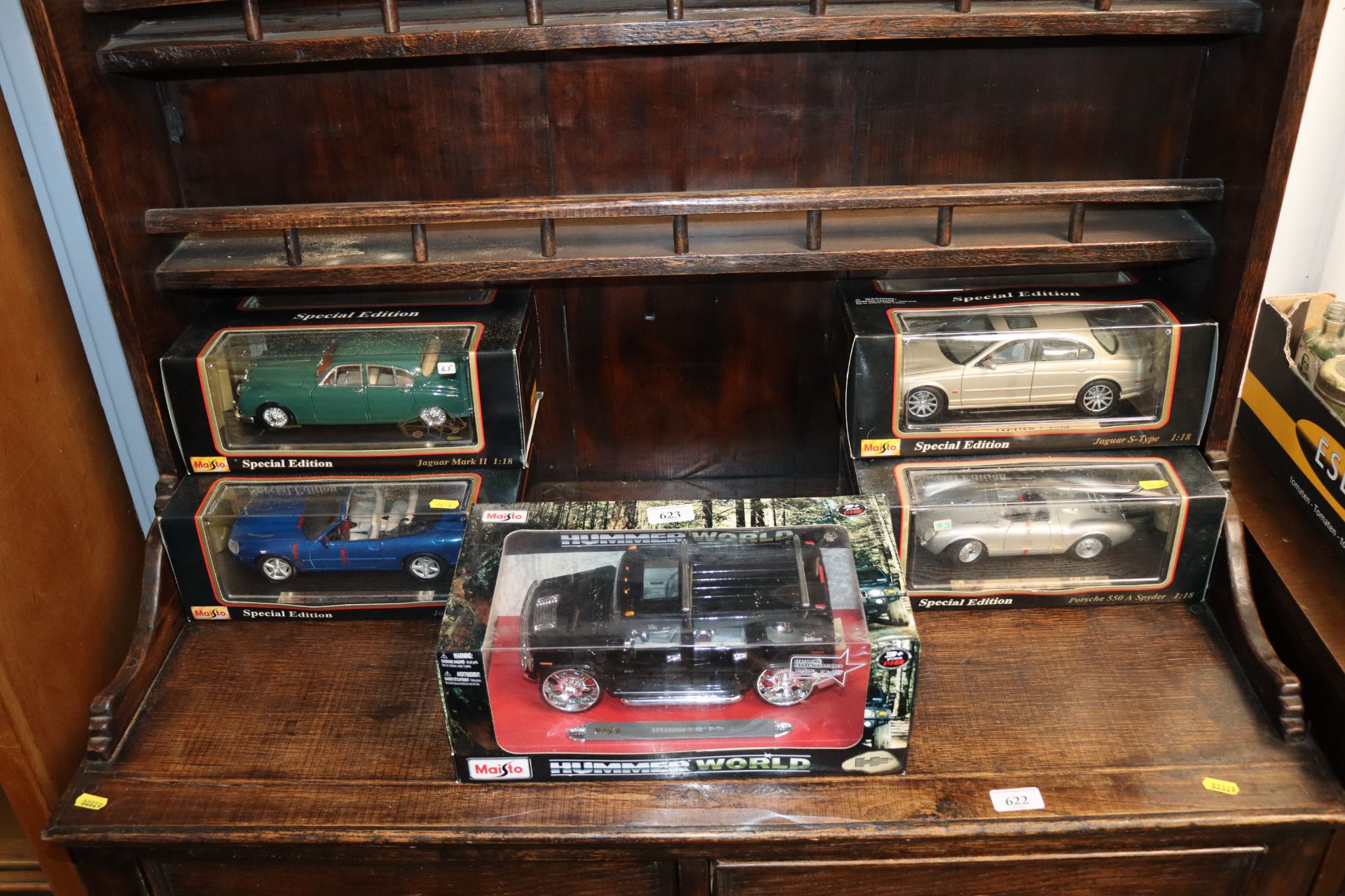 Five Maisto boxed diecast model vehicles
