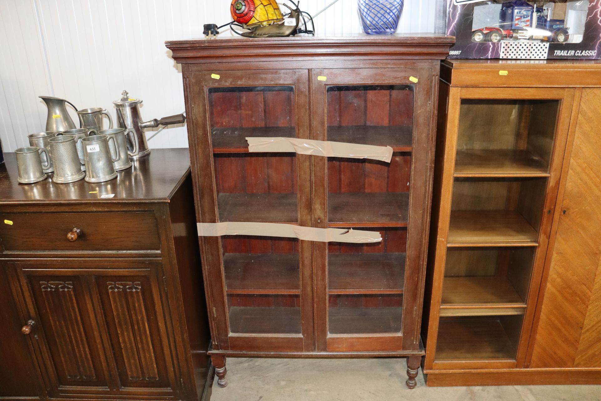 A mahogany and glazed cabinet