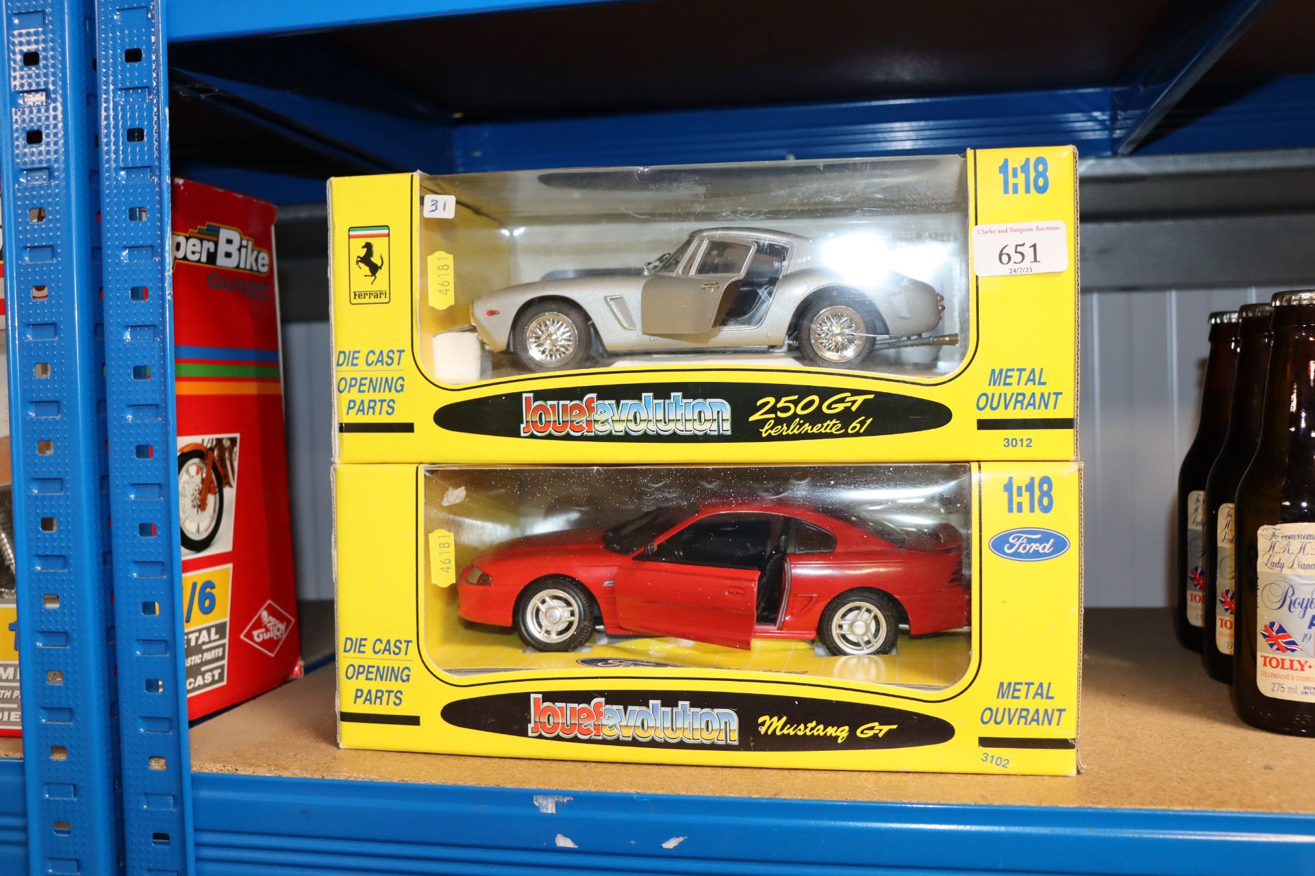 Two boxed diecast model vehicles, Ferrari 250 gt,