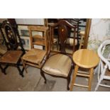 An Edwardian inlaid nursing chair - in need of re-