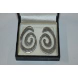 A pair of 1960's Sterling silver ear-rings, approx