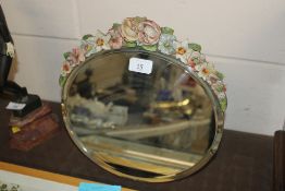 A Barbola style easel mirror