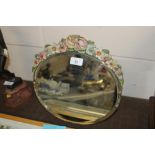 A Barbola style easel mirror