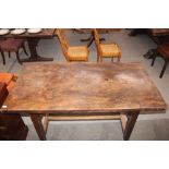 An antique elm serving table