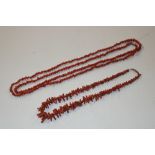 Two corral necklaces