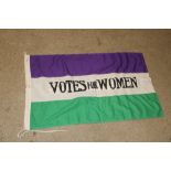 A Votes For Women Suffragettes type flag