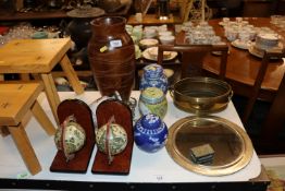 Three various Oriental ginger jars; an opaque glas