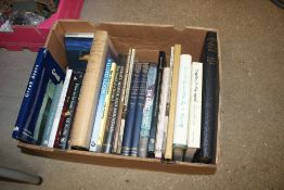 A box of various books