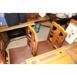 A set of six 1930's oak dining chairs