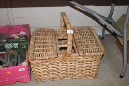 A Harrods wicker picnic basket