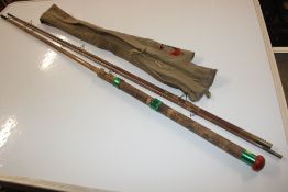 A split can three piece fishing rod and bag