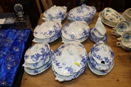 Various Royal Doulton "Lorna" pattern tureens; a l