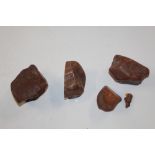 Four pieces of raw amber, approx. 191gms