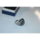 A Sterling silver black spinel and Cubic Zirconia,