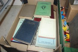 A box of books relating to plays, drama etc.