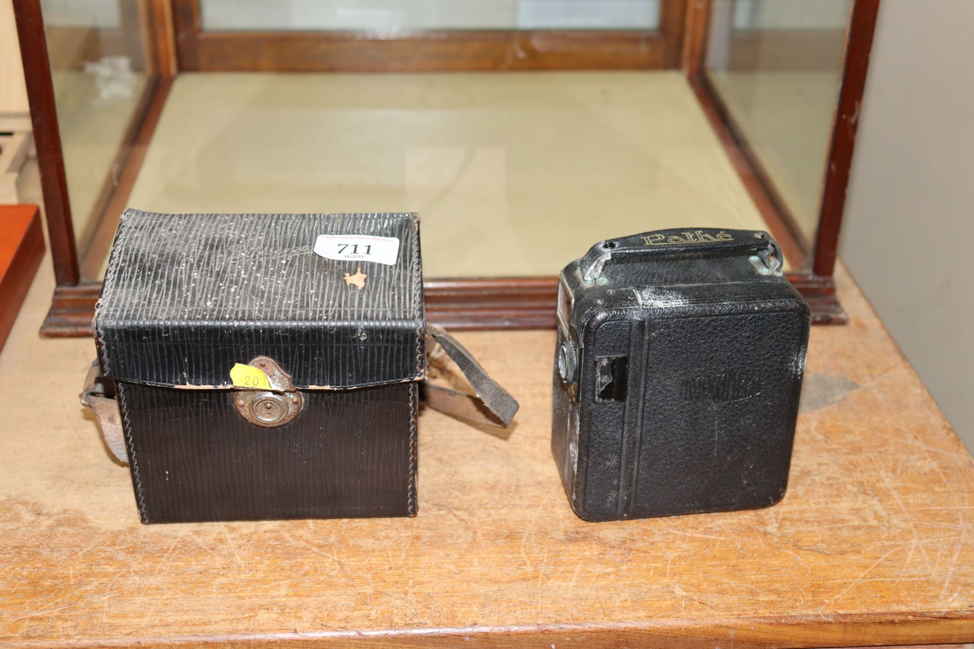 A Pathe Moto camera and case