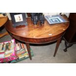 A 19th Century mahogany demi-lune hall table AF