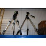 Two camera tripods