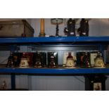 Seven Wade Bells Scotch whisky decanters and conte