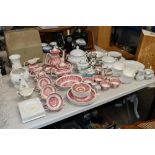 A collection of Czechoslovakian white and gilt dinnerware, Villeroy and Boch bowls, Masons 'Java'